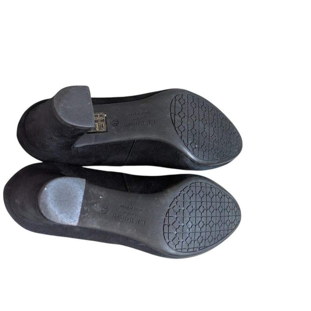 LK Bennett Black Suede Block Heel Pumps – EU 37 (US 6.5) - Picture 8 of 9